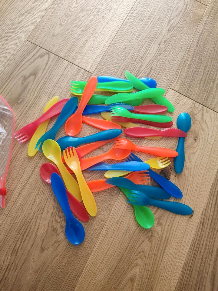 Ikea Plastik Besteck Mehrweg bunt Kinderbesteck Spielküche in Rheine