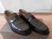 Braune Lederslipper mit Stoffmuster Niedersachsen - Jork Vorschau