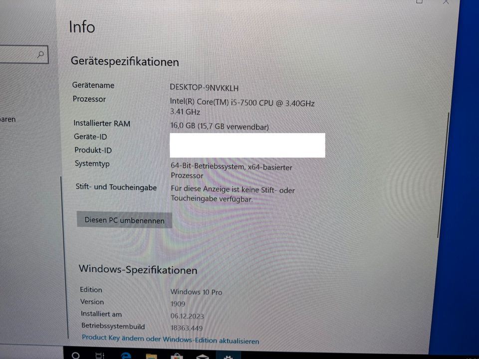 Dell Optiplex 3050 / i5 3,4GHz / 16GB RAM / 250GB SSD / Win10 Pro in Gerlingen