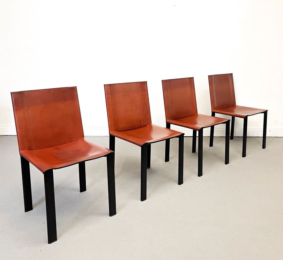 1/6 ital. Stühle Leder Carlo Bartoli Matteo Grassi Chairs 1980 in Berlin