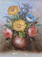 Ölgemälde Bild Vintage Retro Antik - Blumenstrauß 35x30 Erhardt Köln - Porz Vorschau