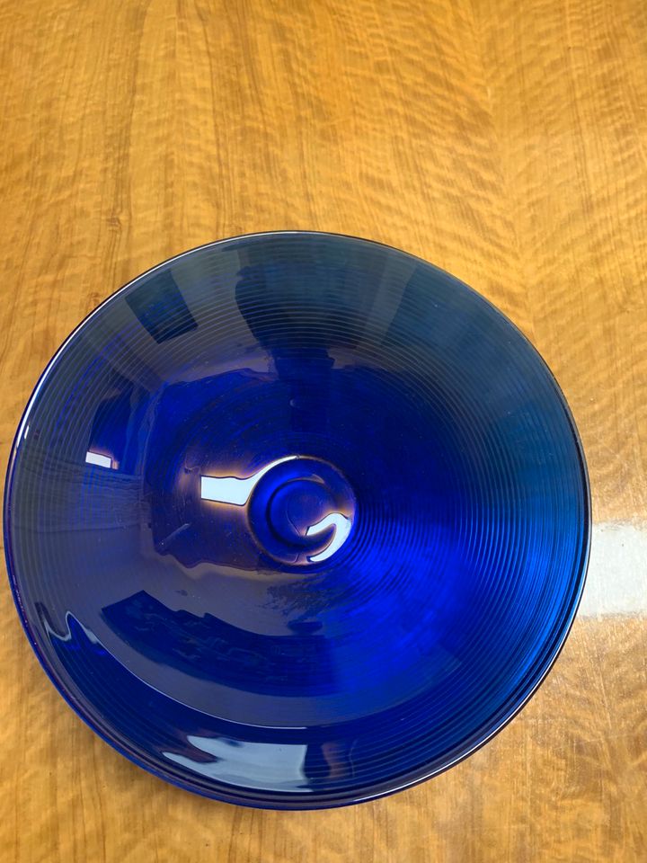 Glasschale Salatschüssel blau 40cm in Günzburg