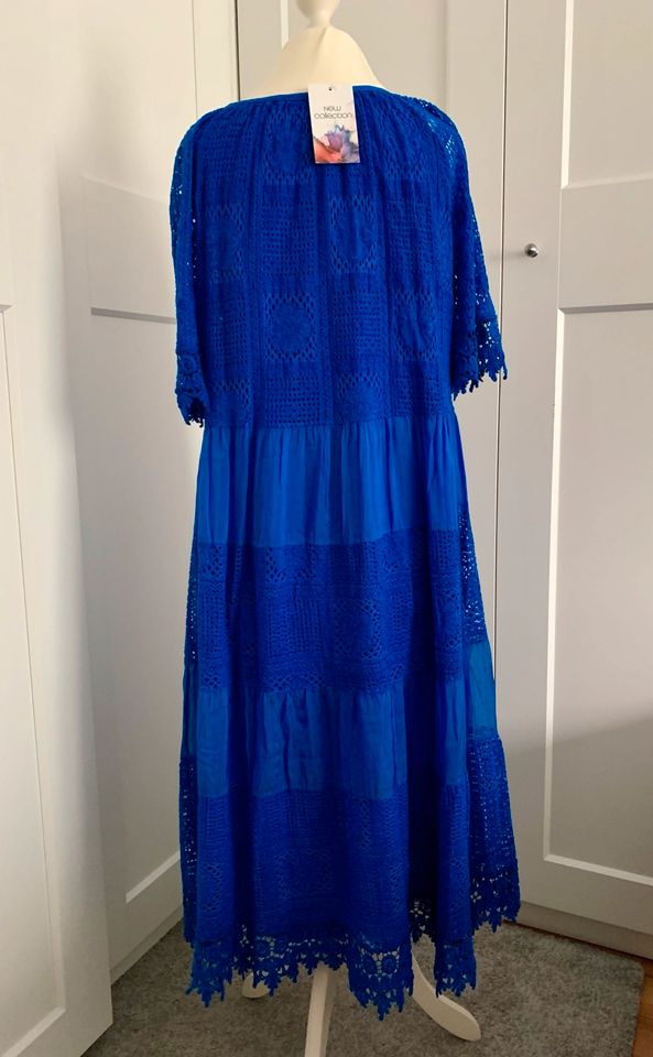 Sommerkleid Seide royalblau Spitze Made in Italy Boho Ibiza in München