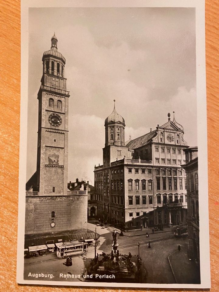 Sammlung alter Postkarten Augsburg um 1920/30 in Wünschendorf