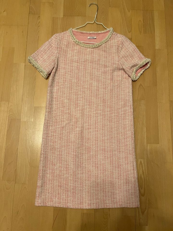 Orsay XS 34 Kleid Sommerkleid rosa rose weiß Perlen Baumwolle in München