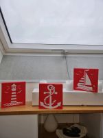 Holzschilder rot, 3er-Set, maritim und shabby chic Nordrhein-Westfalen - Dinslaken Vorschau
