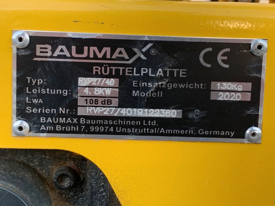 Miete Rüttelplatte 130kg inkl Gummimatte in Oberpleichfeld
