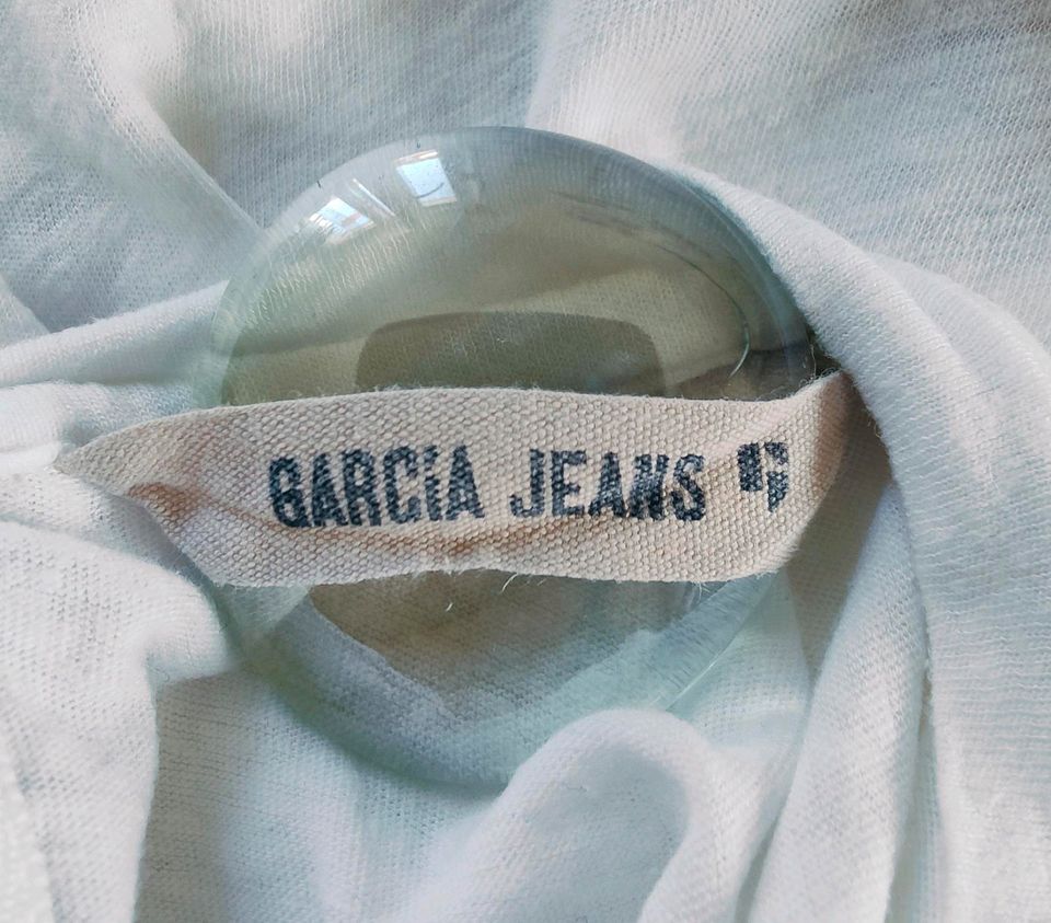 Garcia Jeans Damen Shirt S weiß T-Shirt Tshirt Damenshirt in Marktoberdorf