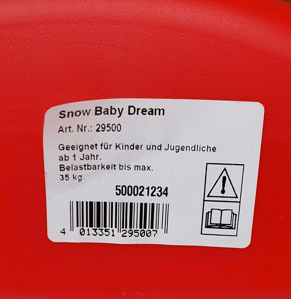 Schlitten Snow Baby Dream - Schlitten - in Rot - Fa.KHW unbenutzt in Großenaspe