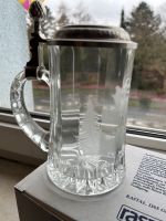 Bierkrug Glas Kristall Hirschmotiv mit Deckel und Henkel Frankfurt am Main - Preungesheim Vorschau