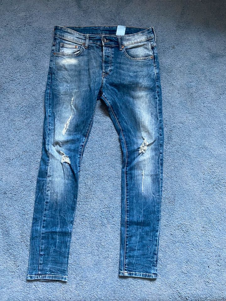 Jeans, blau, used Look, Größe 176 in Oppenheim