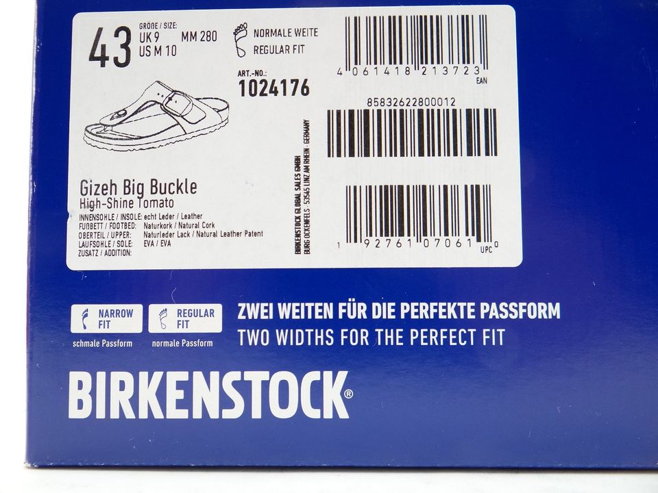 Birkenstock GIZEH BIG BUCKLE Zehentrenner Sandalen Rot Leder  43 in Stadtallendorf