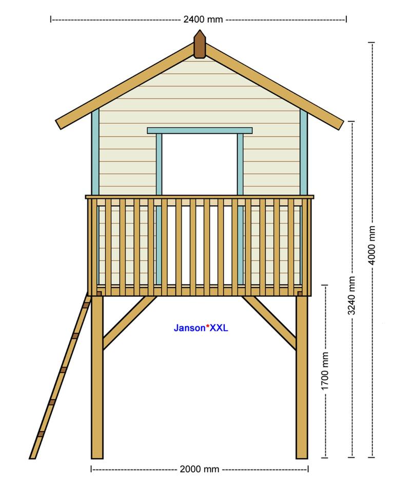 Stelzenhaus Janson XXL-A1 I Großes Kinder Spielhaus aus Holz in Mücke