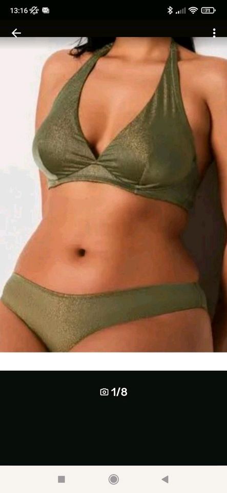 Schicker Bikini von etam, neu, khaki mit Goldschimmer, aktuelle K in Lenting