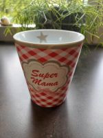 Neu Tasse "Super Mama" Krasilnikoff rot weiß Landhaus Geschenk Baden-Württemberg - Filderstadt Vorschau