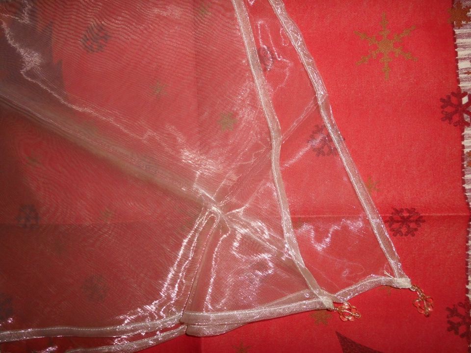 7x Organza Tischdecke Mitteldecke Tischläufer Rot und Beige in Bad Orb