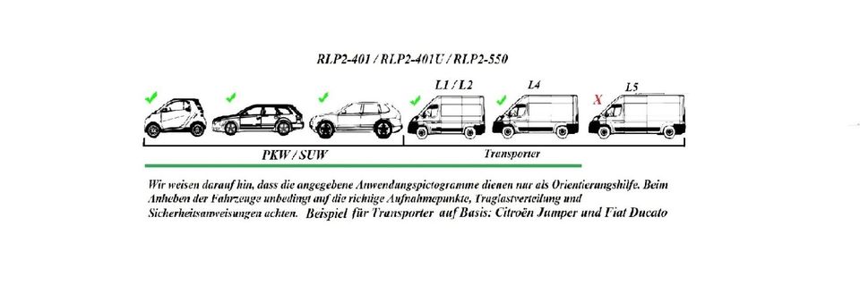 2 Säulen Hebebühne ALLE Arme 3-stufig 730-1460 mm, inkl. Öl 4t in Ebern