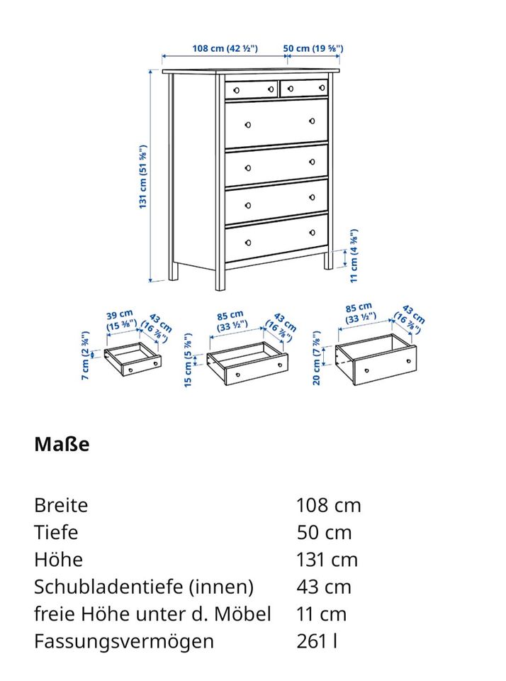 HEMNES Kommode/Highboard weiß in Leipzig