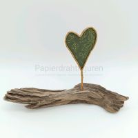 Herz ❤️ auf Treibholz als Papierdrahtfigur Idee als Geschenk  Hessen - Rödermark Vorschau
