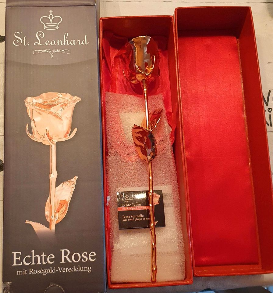 St. Leonhard echte Rose mit Roségold Veredelung *NEU* *OVP* in Buchloe