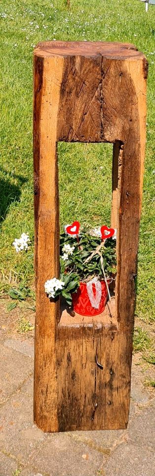 Balken Laterne Eichenbalken Windlicht Deko Garten Wohnung Unikat in Trendelburg