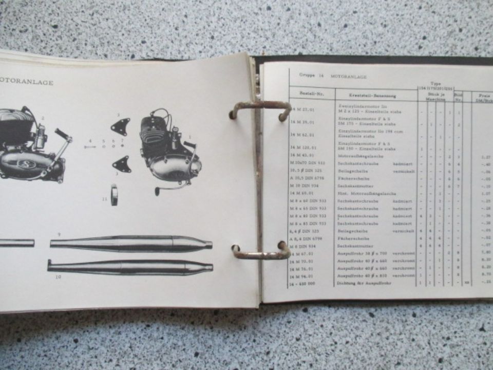 Ersatzteilkatalog Express Motorräder Radex 154/175 S/201/255,1956 in Alsdorf