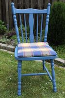 Stuhl ( friesisch-blau gestrichen) mit passendem Kissen Nordrhein-Westfalen - Dorsten Vorschau