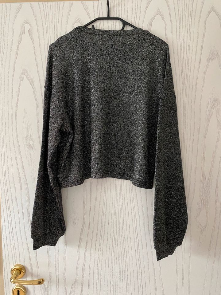 H&M Glitzerpullover Gr. M, Pulli, schwarz, Silber, Silvester in Rainau