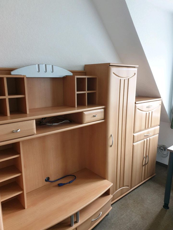 Wohnwand Wohnzimmer Vitrine Schrank Fernseher Möbel in Schloß Holte-Stukenbrock