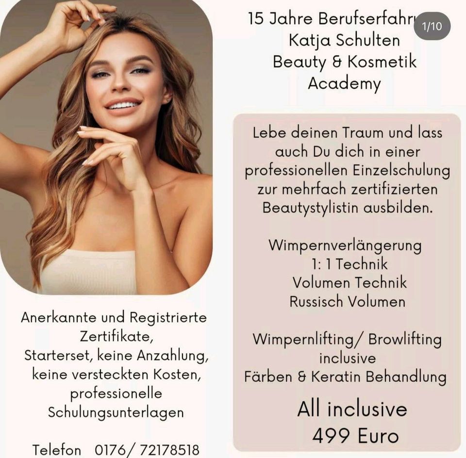 Wimpernverlängerung,Wimpernlifting & Browlifting = 5 Zertifikate in Hattingen