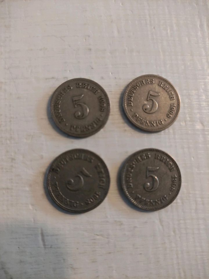 Reichsmark 5 Pfennige von 1900-1909 in Flensburg