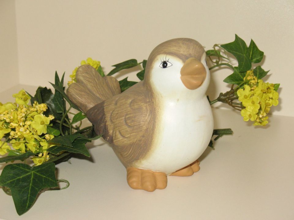 5 weiße, dekorative Vögel (3 Enten, Eule, Taube), Deko, Floristik in Georgsmarienhütte