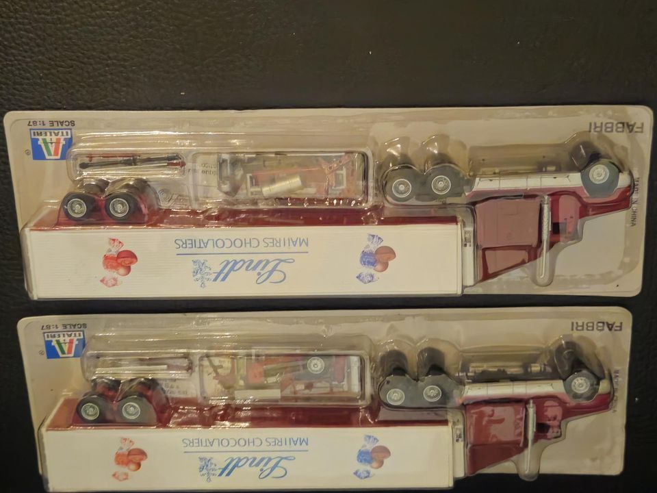 3x 1:87 Italeri Fabbri Lindt Weihnacht LKW Truck Modell Auflieger in Dautphetal