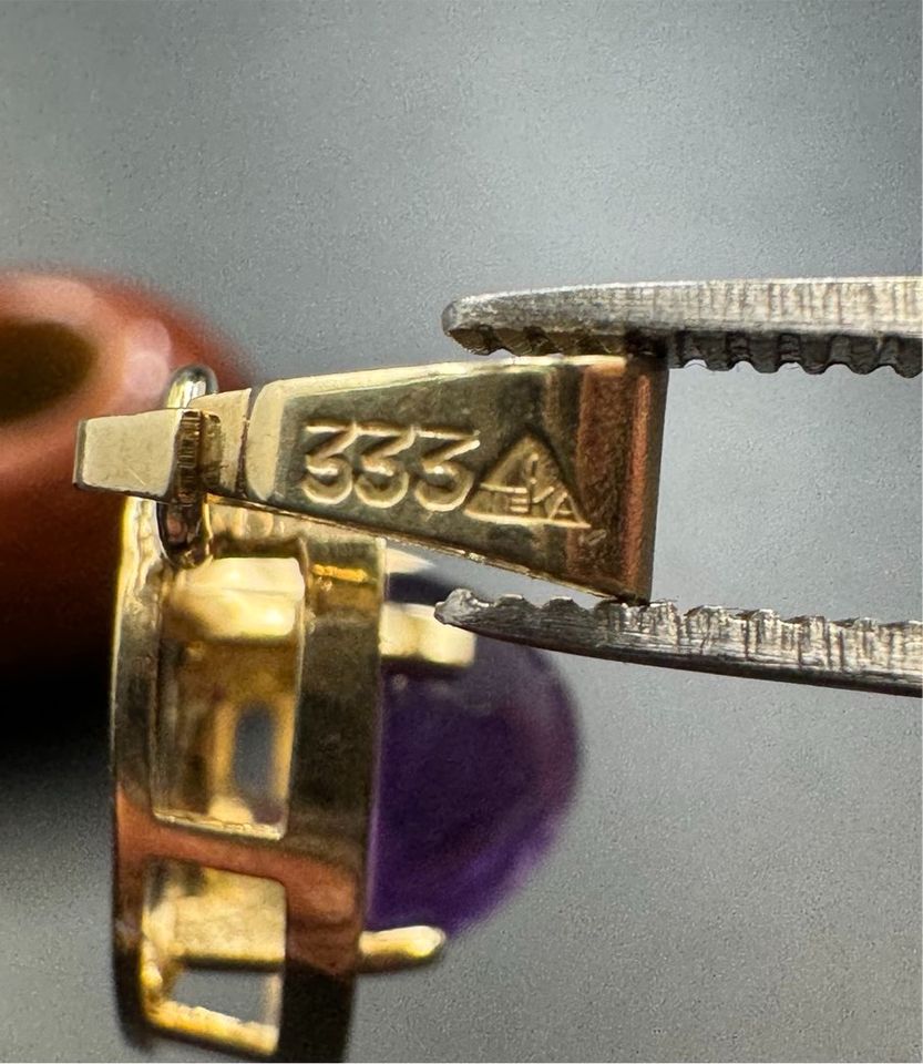 333 8k Gelbgold Anhänger lila violett Stein f. Halskette Schmuck in Berlin