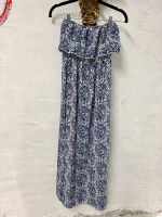 Volant Kleid ca M schulterfrei ärmellos Bandeau Maxi blau Muster Kiel - Pries-Friedrichsort Vorschau