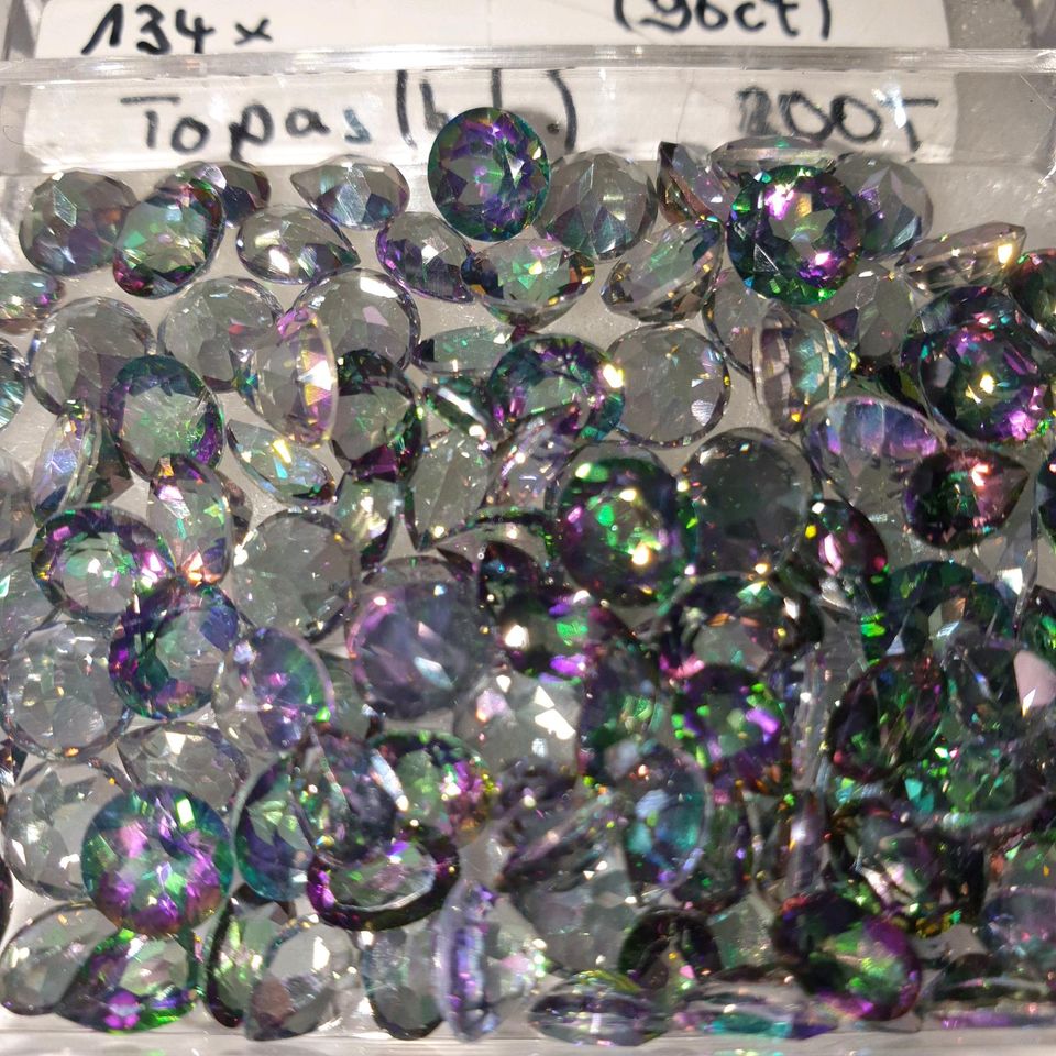 67x Echter Regenbogen Topas beh. ( 48 Carat ) 6 x 4 und 6 mm in Recklinghausen