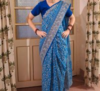 Sari aus Indien, Original, in blau und mit blauem Shirt Köln - Raderthal Vorschau