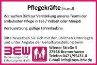 Stellenangebot per sofort  : Pflegekräfte gesucht (m/w/d) Häfen - Bremerhaven Vorschau