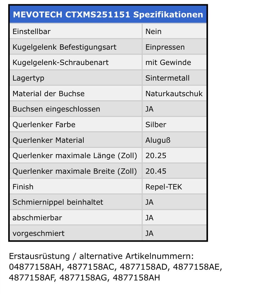 Querlenker RAM (DS) in Wilhelmsfeld