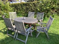 Gartenmöbel Gartentisch mit sechs Stühlen Teak Schleswig-Holstein - Glückstadt Vorschau