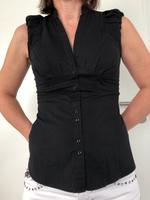 Sisley Kurzarm Bluse Stretch Damen schwarz Gr. XS Bayern - Füssen Vorschau