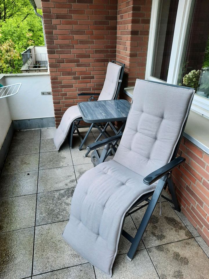 Garten Relax Sessel Stuhl mit Auflagen & Glastisch in Hamburg