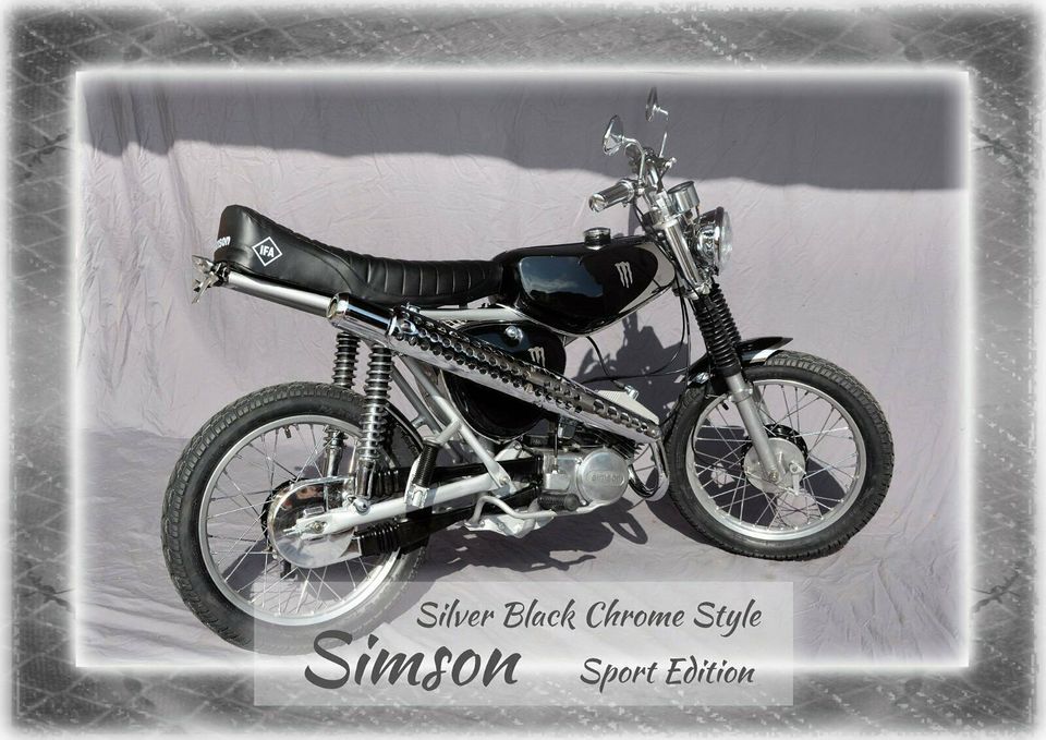 Simson S51 -NEUAUFBAU- Sport Edition - Silver Black Chrome Style in Wiehe