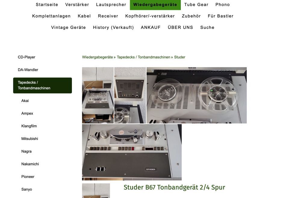 Studer B67 Tonbandgerät 2/4 Spur ☘️HIFI ANKAUF☘️ in Friedberg (Hessen)