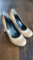 elegante Plateau-Highheels-Lackleder Pumps, beige Baden-Württemberg - Herrenberg Vorschau