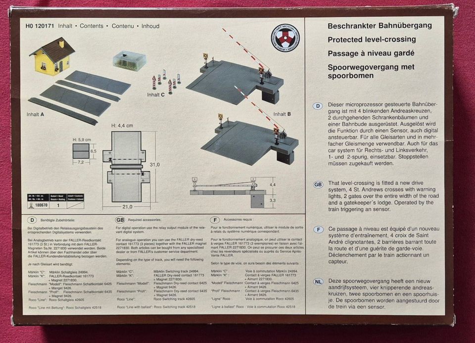 Faller H0 120171 beschrankter Bahnübergang in Haibach Unterfr.