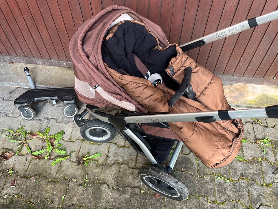 Kinderwagen-Set: Babyschale,Liegeschale,Buggy,Board,Regenschutz,… in Frickenhausen