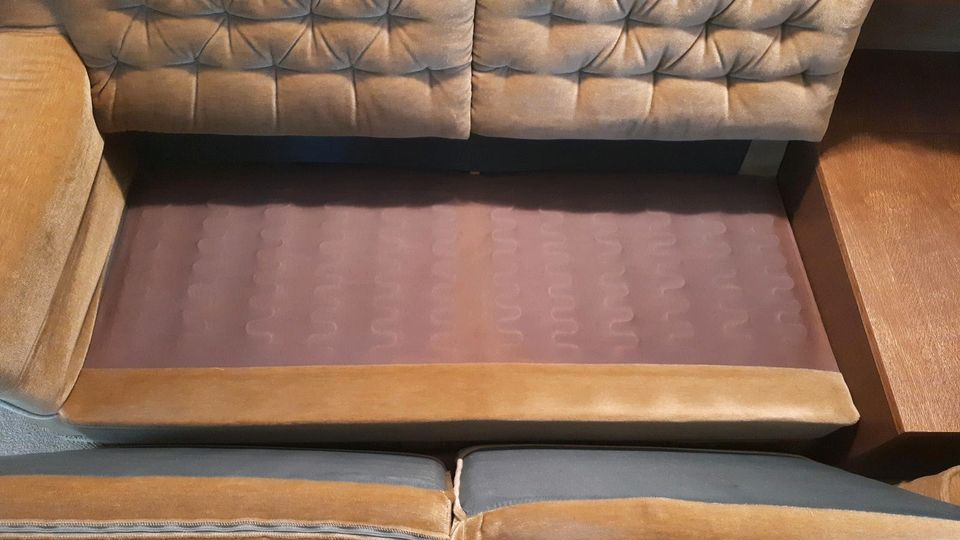 70er Jahre Sofa Couch Garnitur Ecke + Sessel Vintage Fransen in Hagen