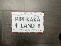 Toiletten-Vintage-Metall-Blechschild, Pipi-Kaka-Land. Saarland - Quierschied Vorschau