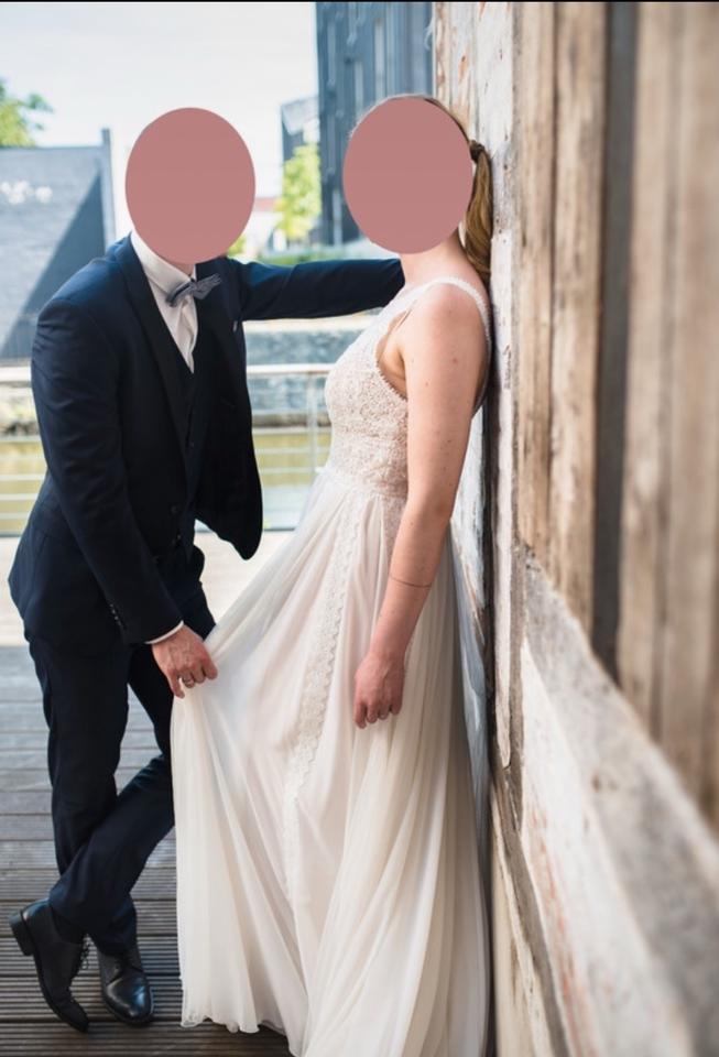 Brautkleid „Darian“ von Pronovias im Boho/Vintage Stil Gr. 40 in Wentorf